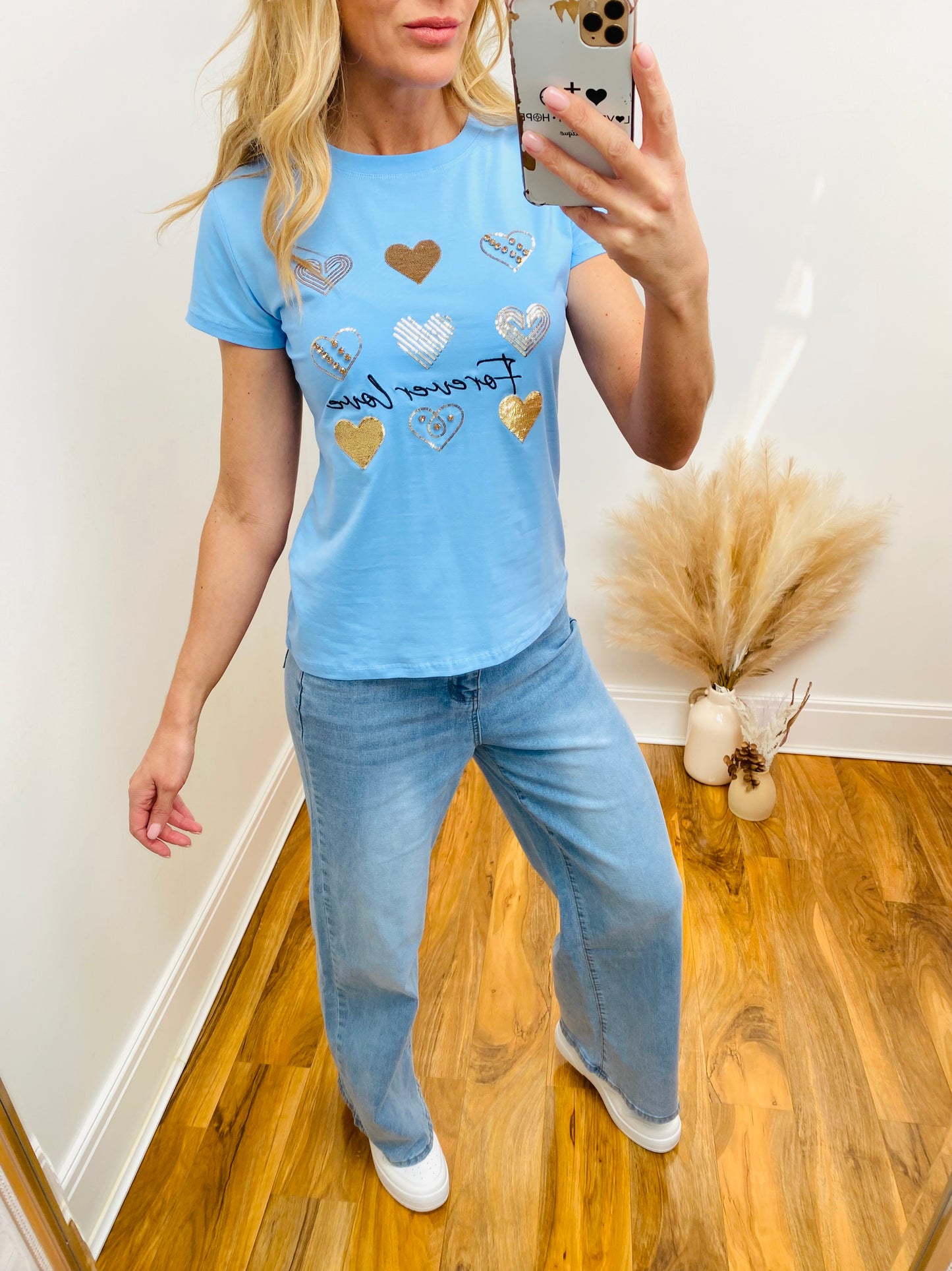 FIFI - Forever Love Fitted T-Shirt In Baby Blue