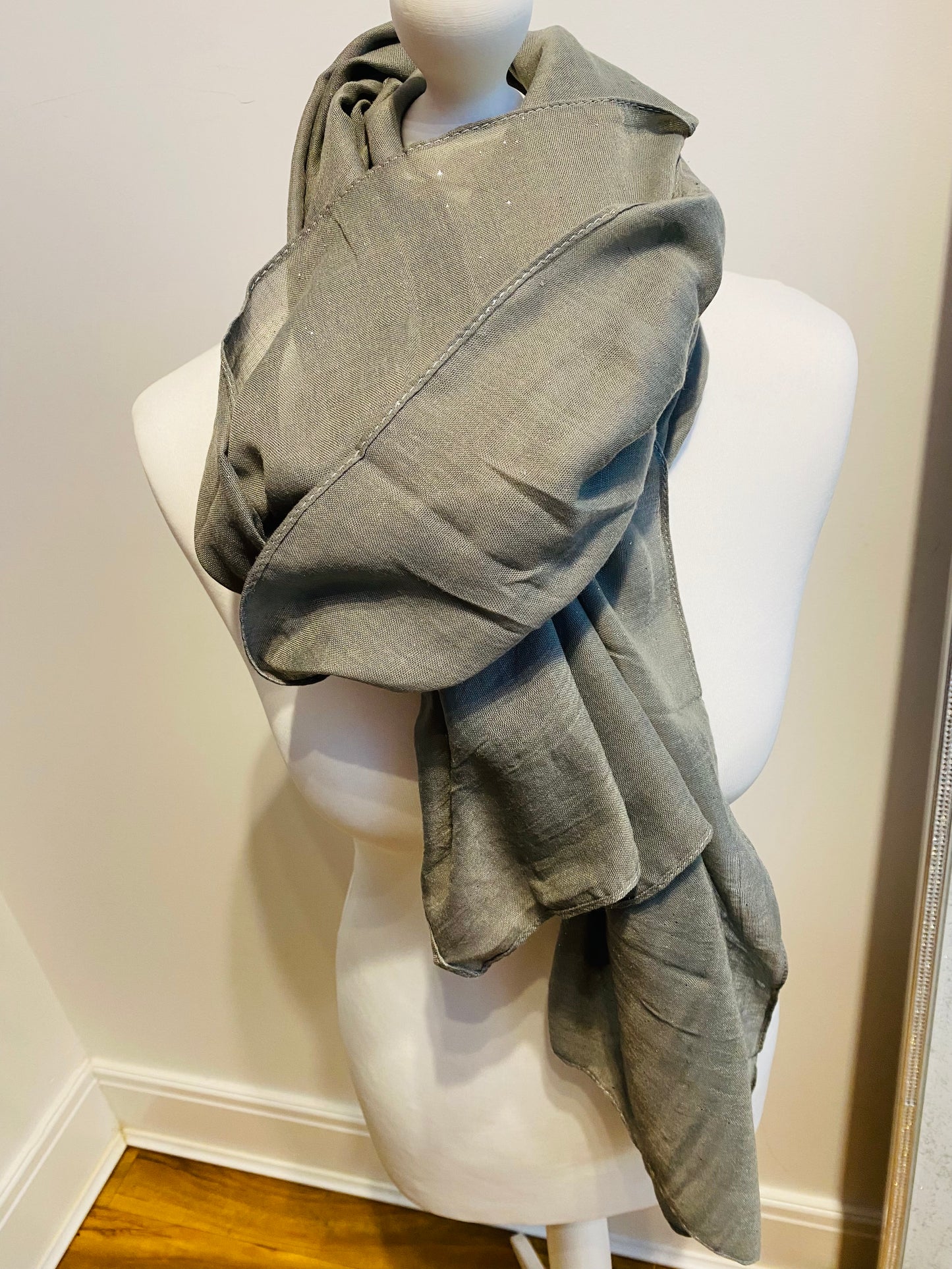 Sparkle Plain Scarf In Grey LFH090  (CLEARANCE)