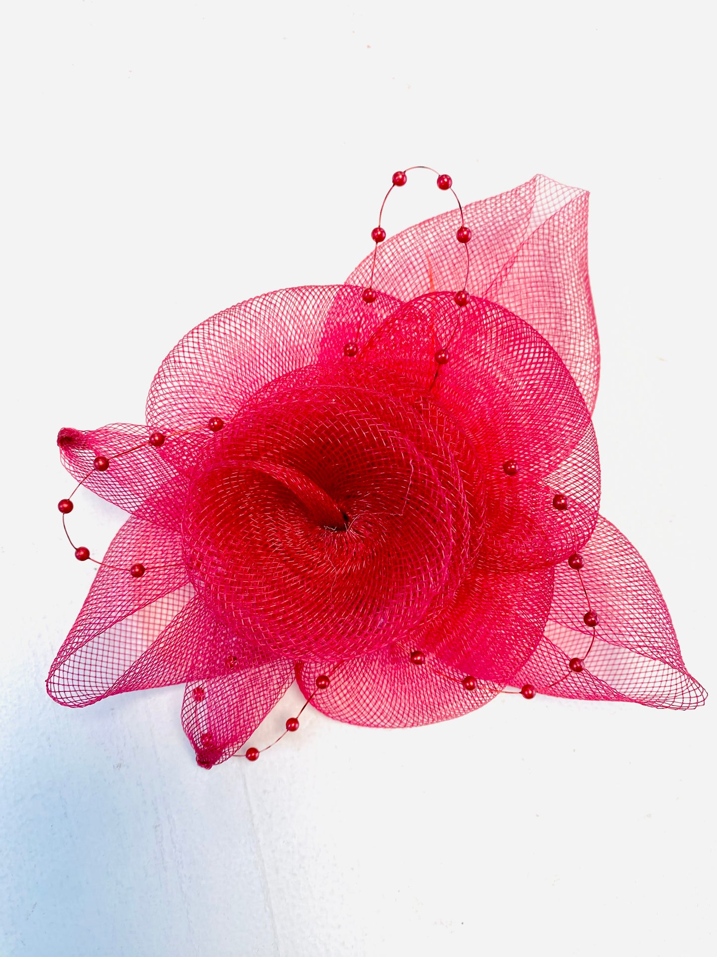 FASCINATOR - Wine Red Small  Flower (CLEARANCE)