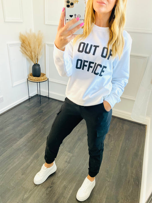 Ferris Out Of Office Sweatshirt In White (CLEARANCE)