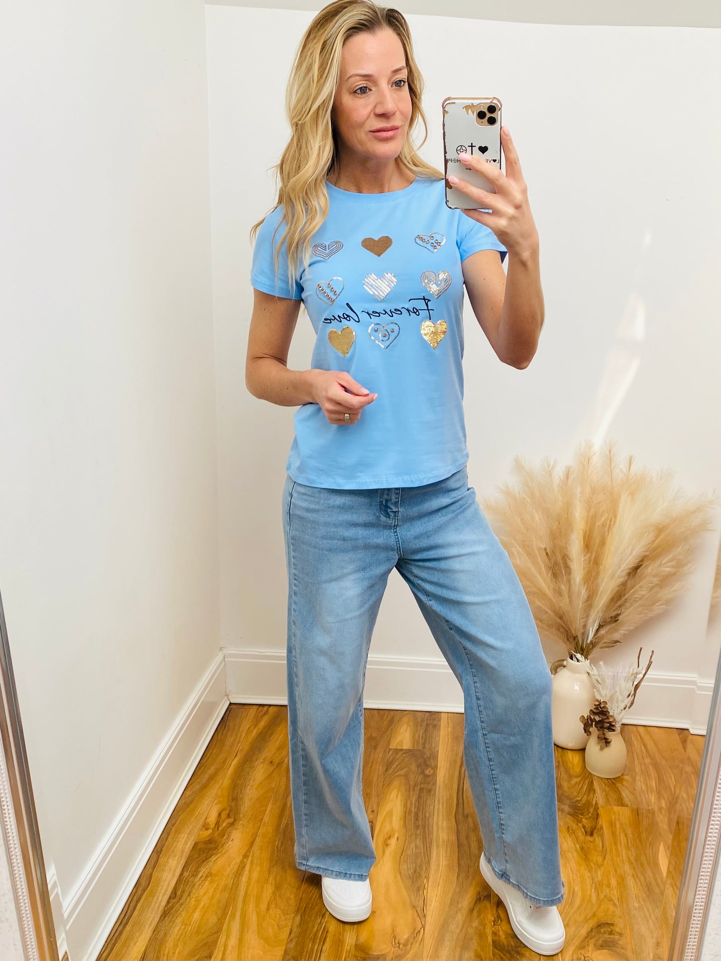 FIFI - Forever Love Fitted T-Shirt In Baby Blue