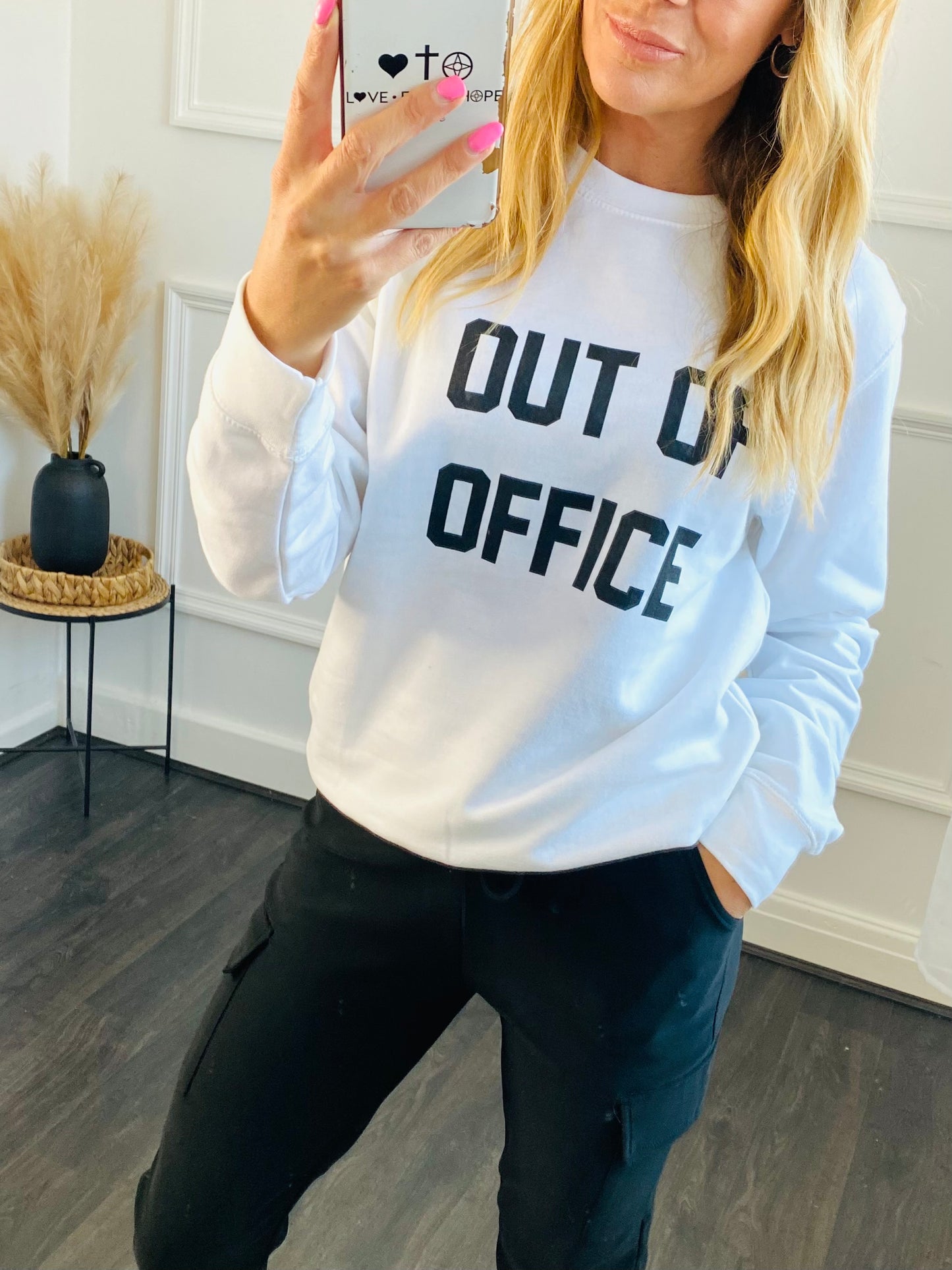 Ferris Out Of Office Sweatshirt In White (CLEARANCE)