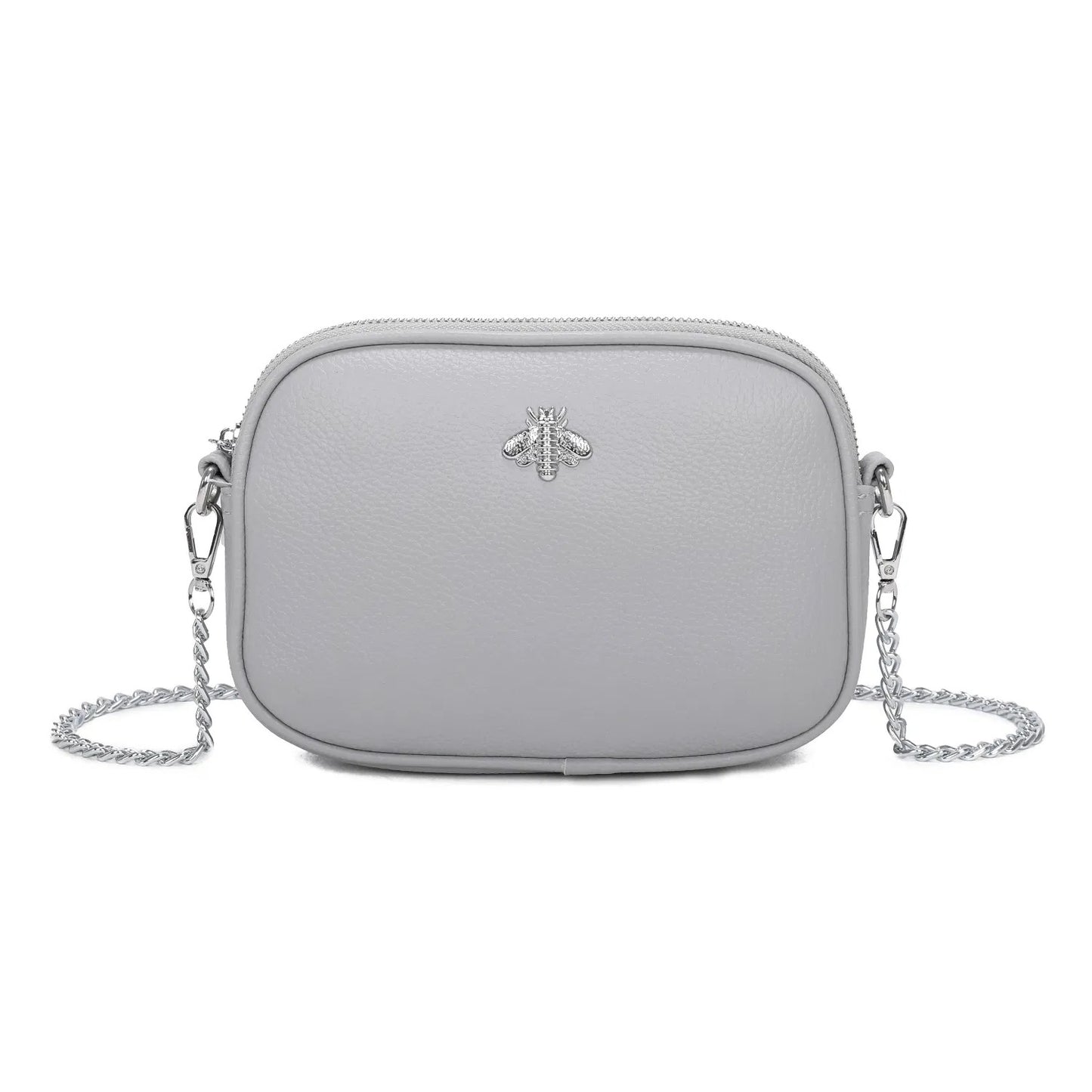 Small Chain Strap Bee Bag In Light Grey LFH057