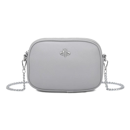 Small Chain Strap Bee Bag In Light Grey LFH057