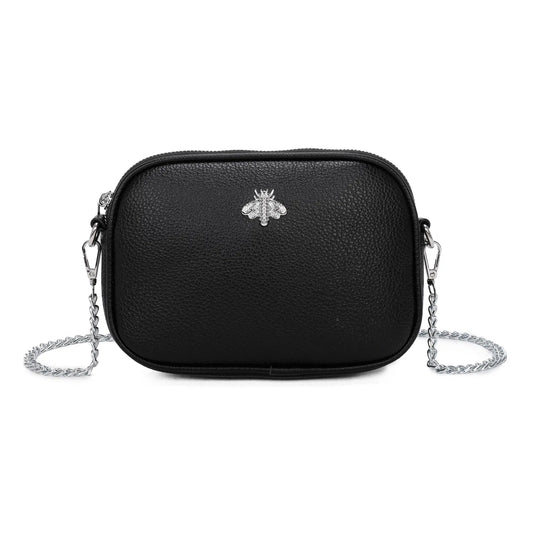 Small Chain Strap Bee Bag In Black LFH057