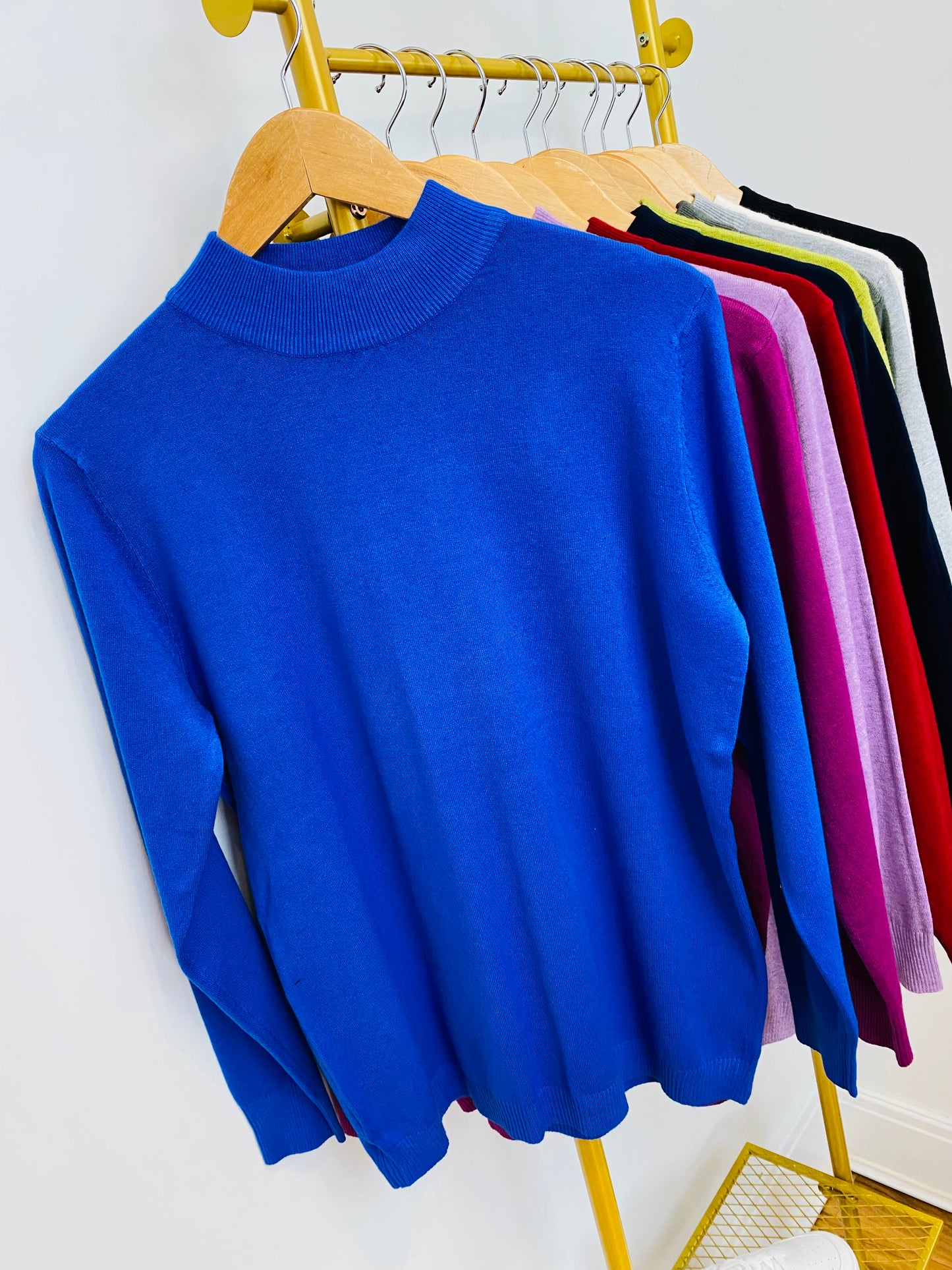 CONNIE - Cotton & Cashmere Blend High Neck Jumper